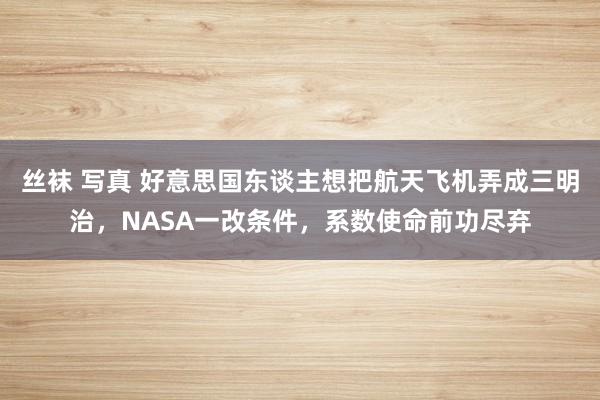 丝袜 写真 好意思国东谈主想把航天飞机弄成三明治，NASA一改条件，系数使命前功尽弃