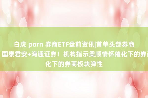 白虎 porn 券商ETF盘前资讯|首单头部券商统一出炉，国泰君安+海通证券！机构指示柔顺情怀催化下的券商板块弹性