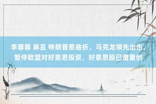 李蓉蓉 麻豆 特朗普惹曲折，马克龙领先出击，暂停欧盟对好意思投资，好意思股已遭重创