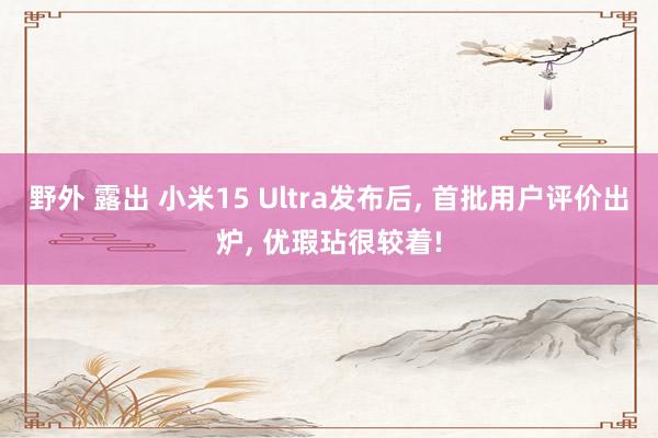 野外 露出 小米15 Ultra发布后, 首批用户评价出炉, 优瑕玷很较着!