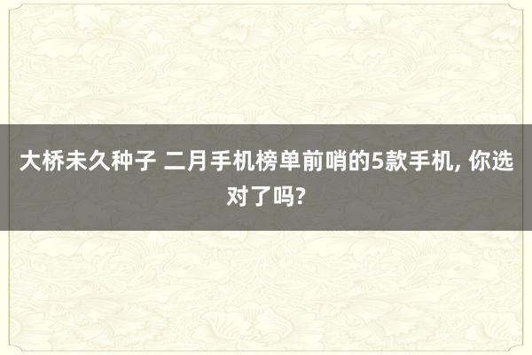 大桥未久种子 二月手机榜单前哨的5款手机, 你选对了吗?