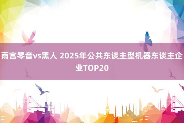 雨宫琴音vs黑人 2025年公共东谈主型机器东谈主企业TOP20