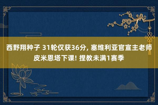 西野翔种子 31轮仅获36分, 塞维利亚官宣主老师皮米恩塔下课! 捏教未满1赛季