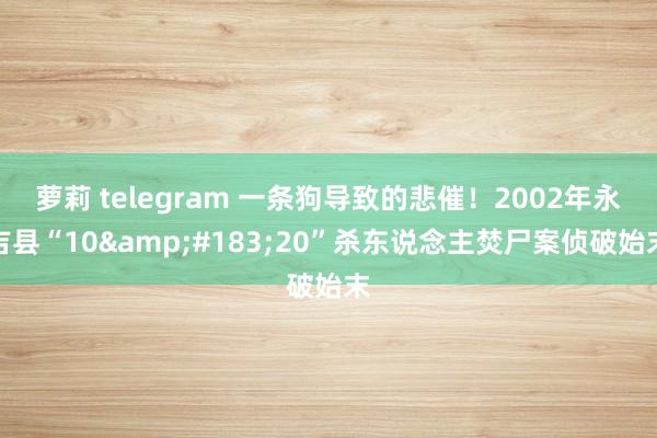 萝莉 telegram 一条狗导致的悲催！2002年永吉县“10&#183;20”杀东说念主焚尸案侦破始末